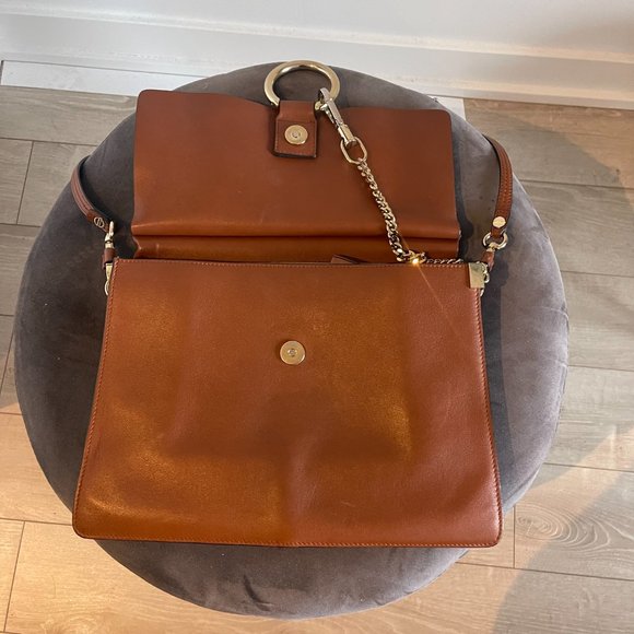 Chloe Faye Medium Shoulder Bag Tobacco color - Picture 4 of 7
